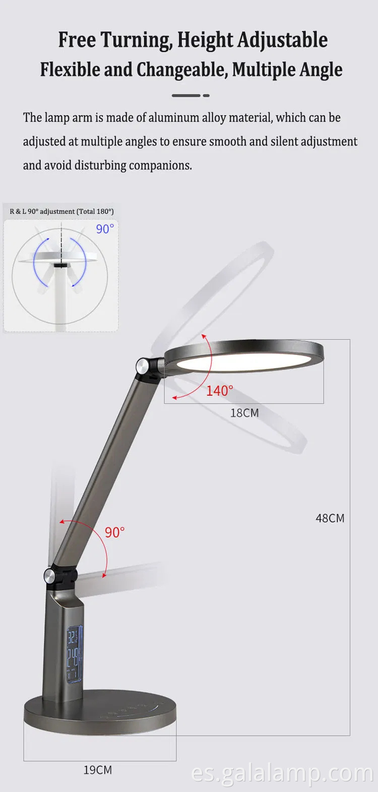 Lámpara táctil de bloqueo de luz azul brillante para niños 'habitaciones